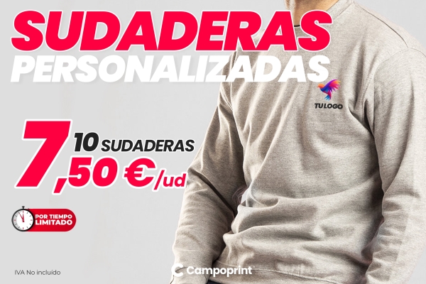 OFERTA TEMPORAL Sudadera basic personalizada