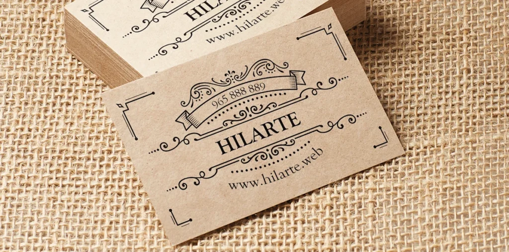 tarjetas de visita en papel kraft